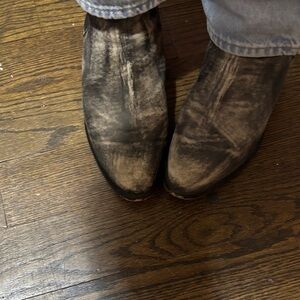 Corso Como Distressed Black Ankle Boots